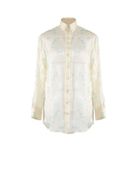Classic silk shirt - Ivory & Blue