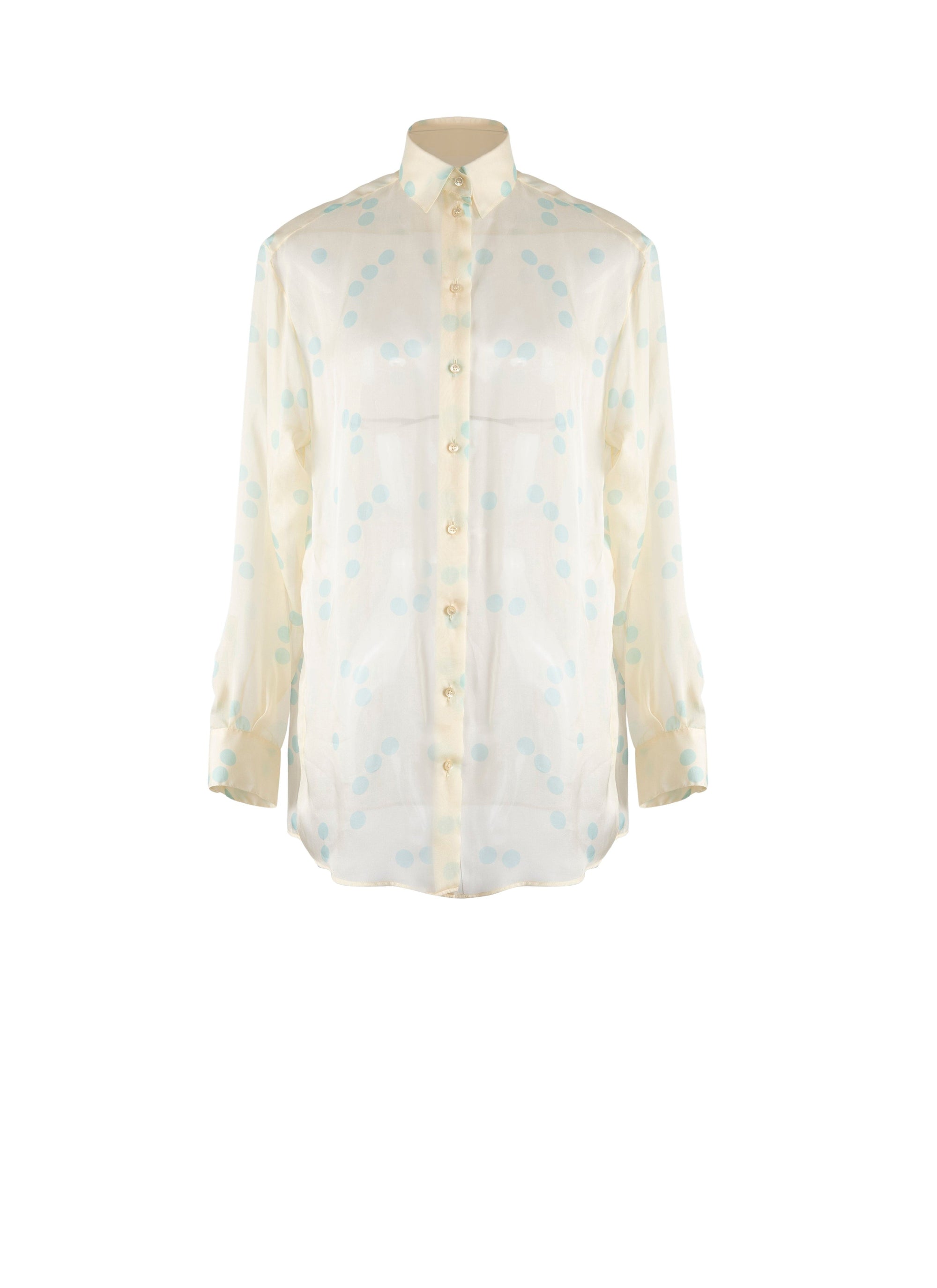 Classic silk shirt - Ivory & Blue