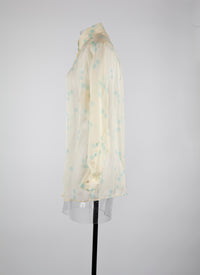Classic silk shirt - Ivory & Blue