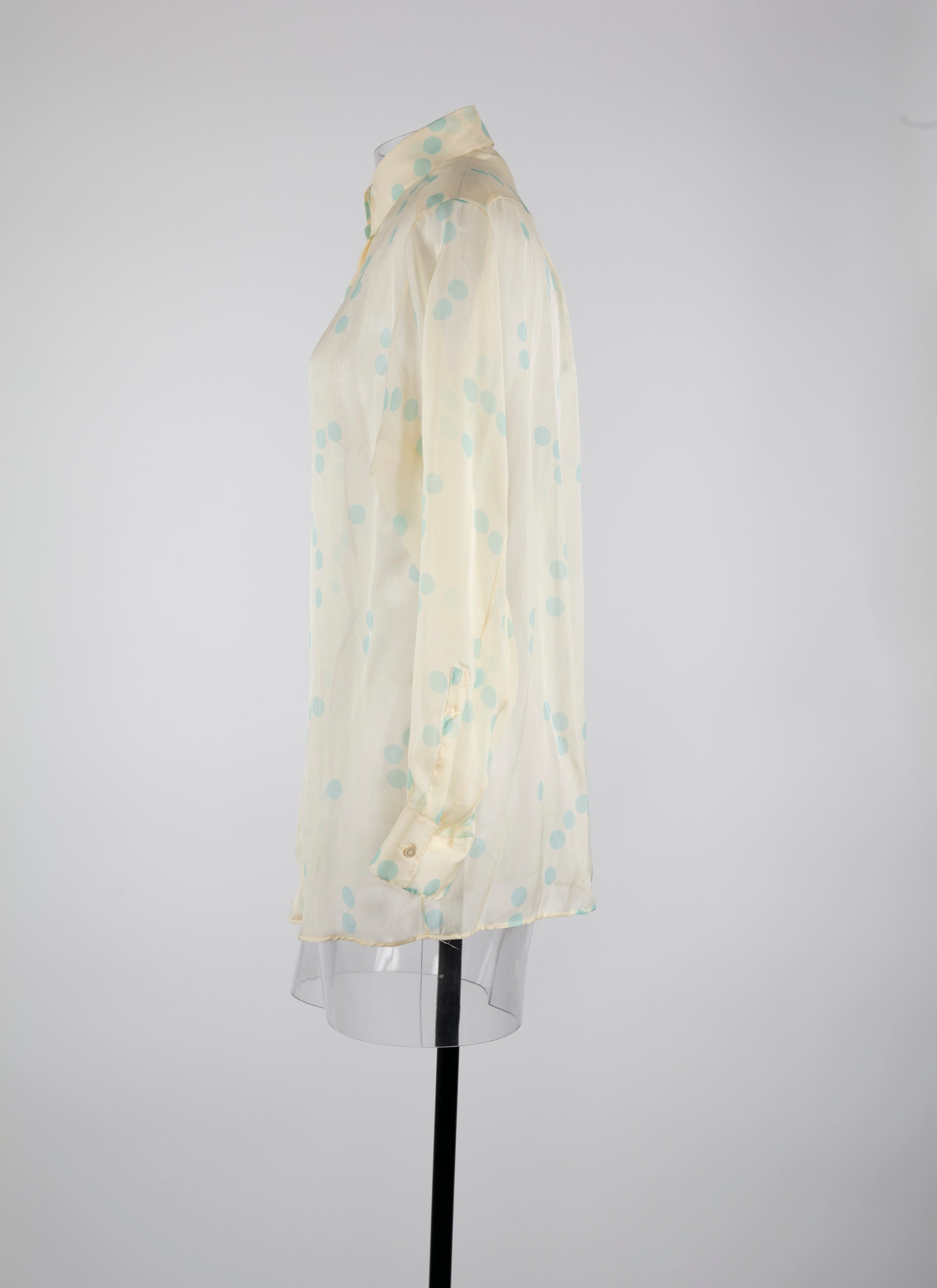 Classic silk shirt - Ivory & Blue