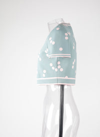 Top fluide à pois - Bleu & Rose