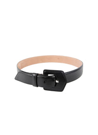 Openwork belt in leather - Black