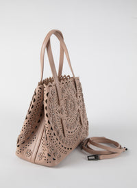 Mina leather tote bag - Sand