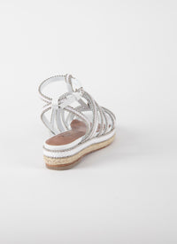 Sandales à brides et clous en cuir - Blanc