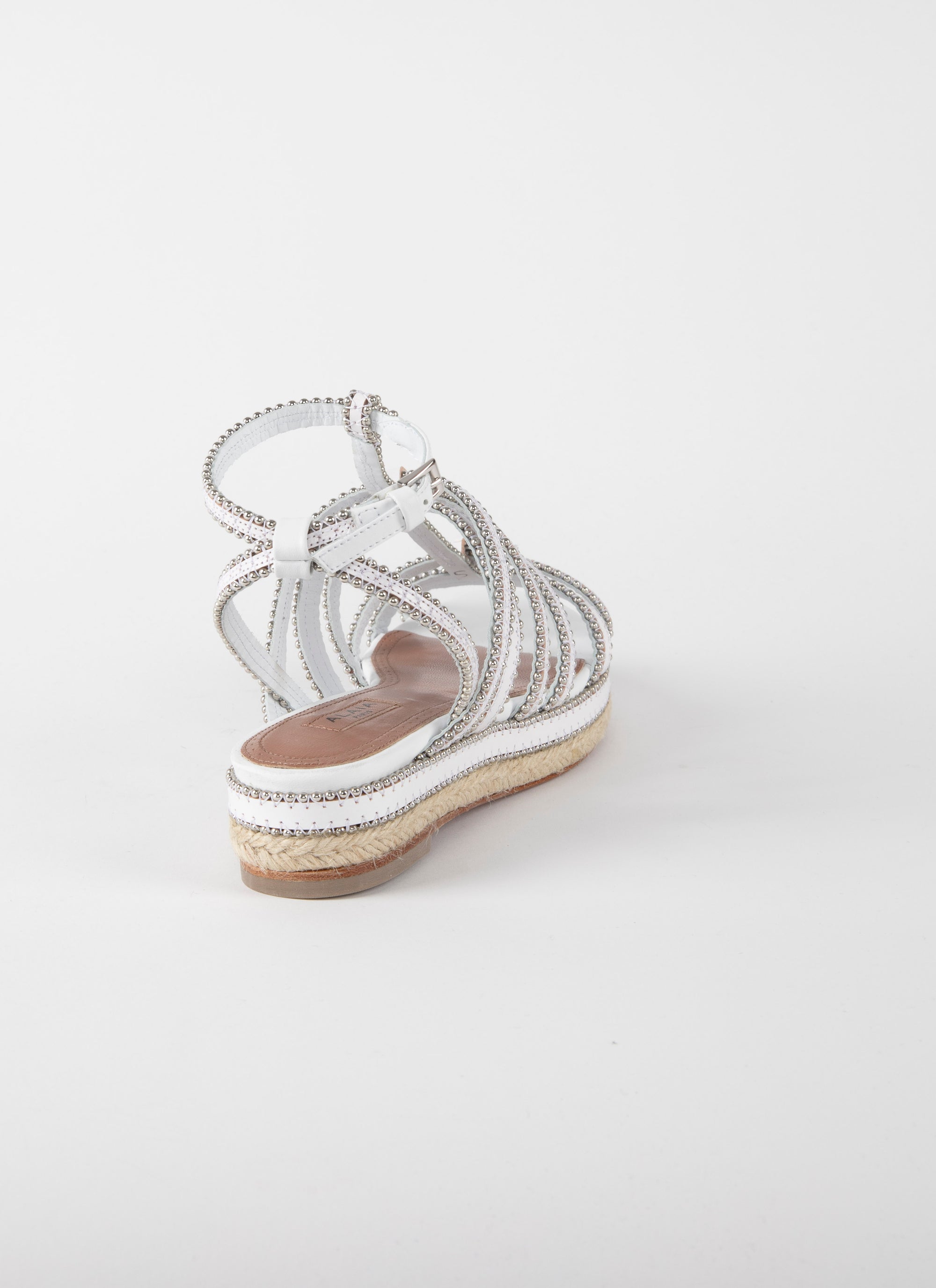 Sandales à brides et clous en cuir - Blanc