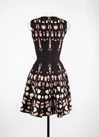 Sleeveless knitted cheetah dress - Brown