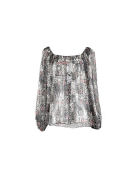 Blouse à fleurs en soie - Multicolore