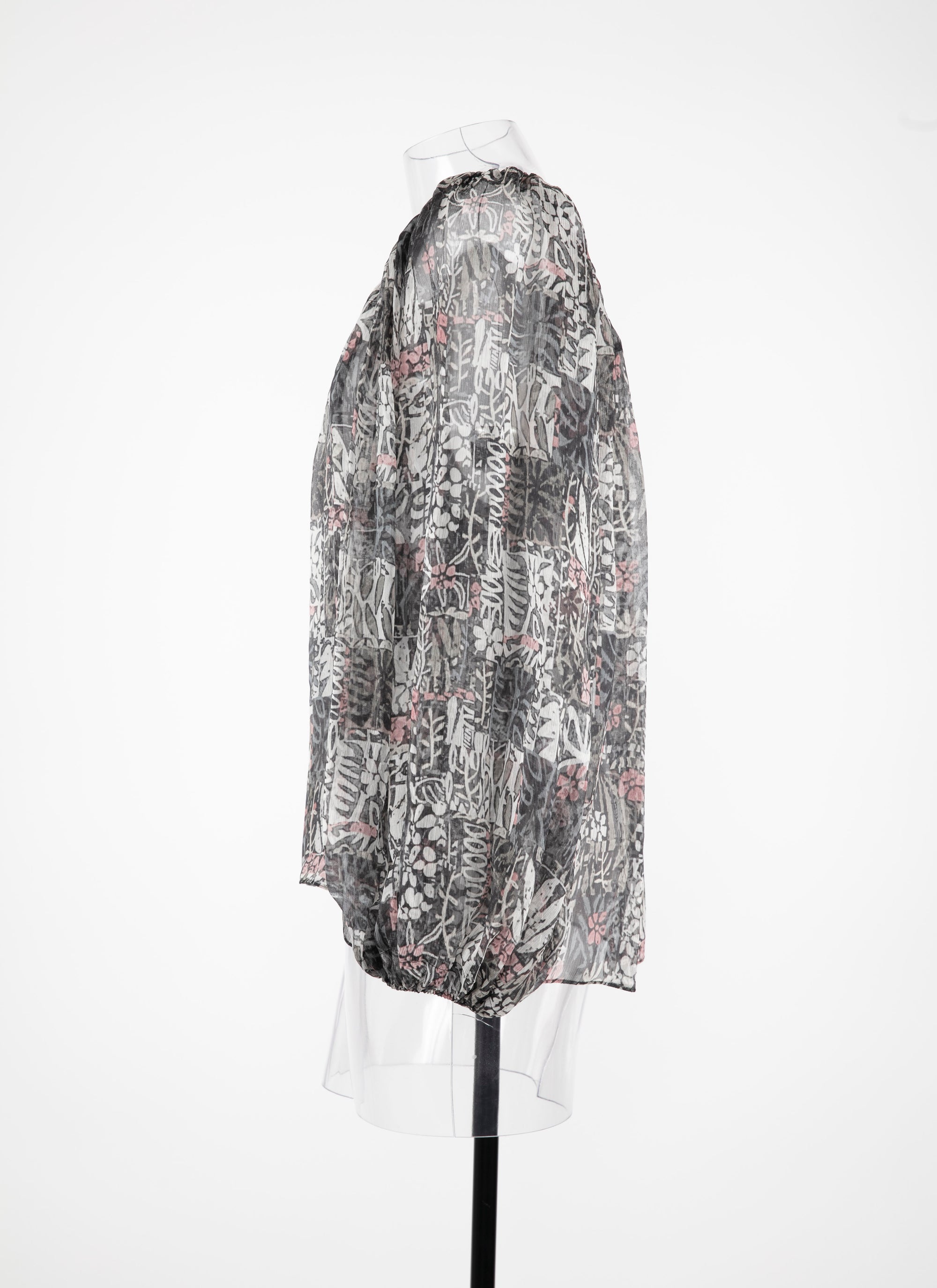 Blouse à fleurs en soie - Multicolore