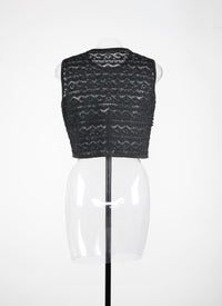 Ruffle Sleeveless Top - Black & Blue