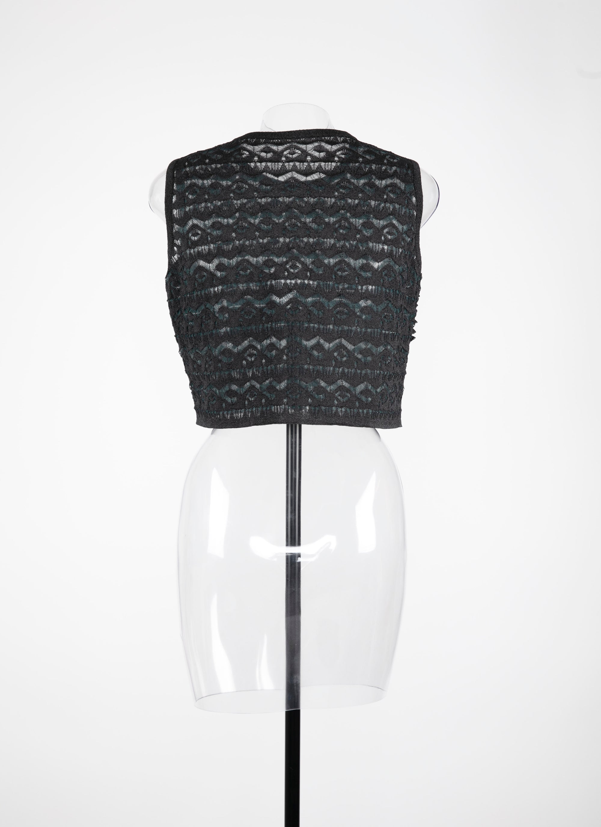 Ruffle Sleeveless Top - Black & Blue