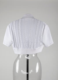 Psyche knitted short-sleeved bolero - White
