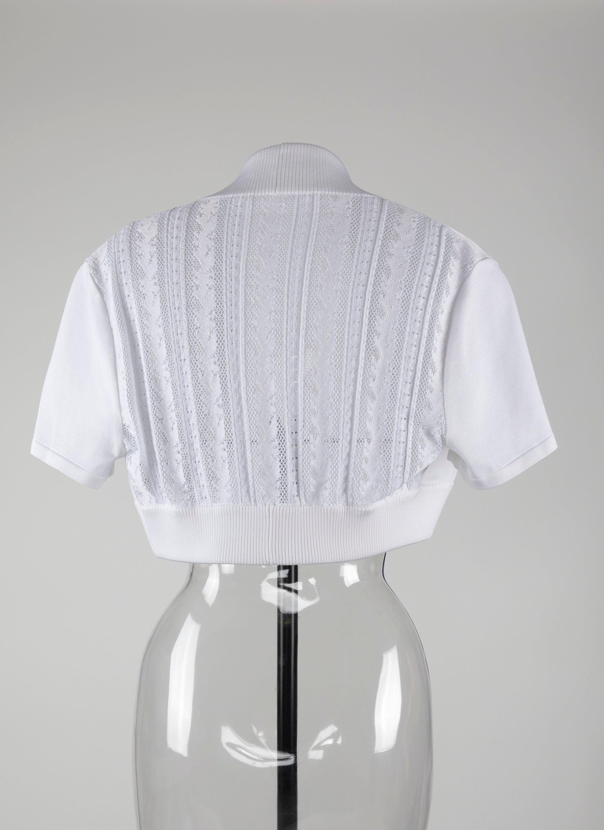 Psyche knitted short-sleeved bolero - White