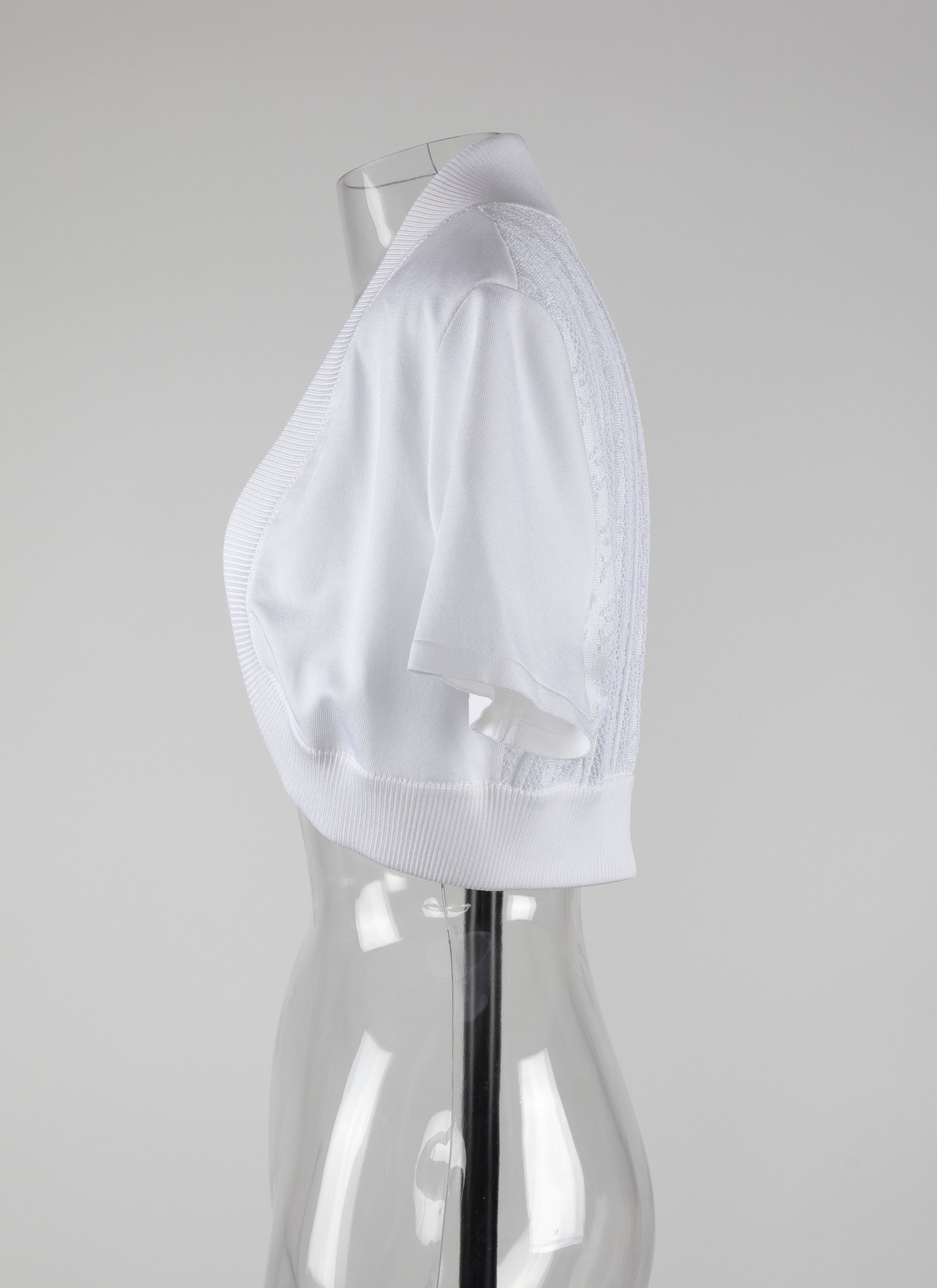 Psyche knitted short-sleeved bolero - White