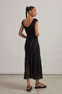 Knitted boat neck maxi dress - White