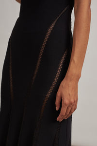 Knitted boat neck maxi dress - White