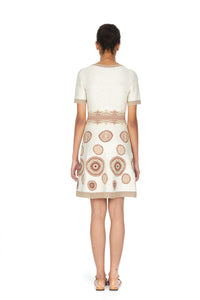 Round knitted flared dress - Night & Bordeaux