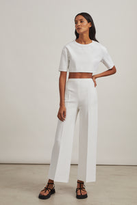 Pull court en maille - Blanc