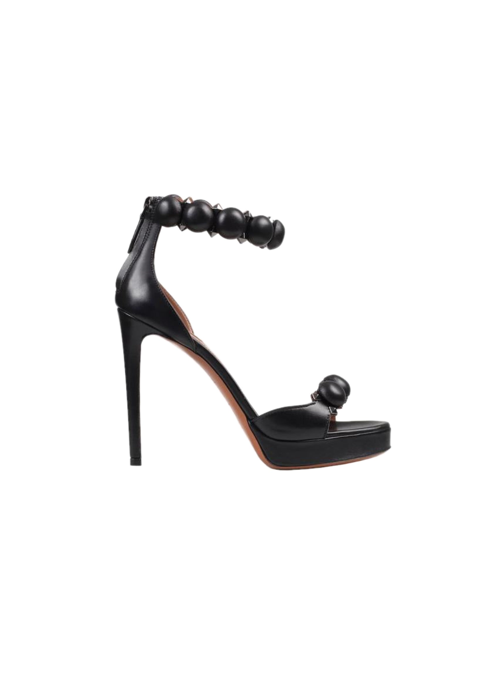 Bombe platform sandals with leather straps - Black